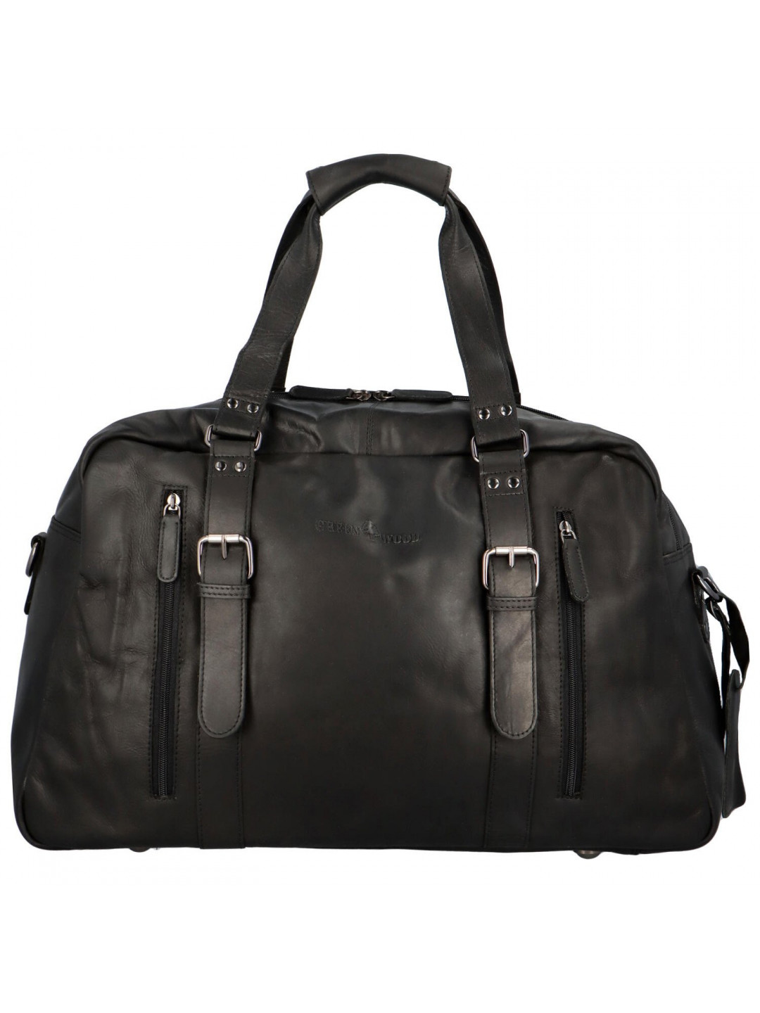 Luxusní cestovní kožená taška Greenwood travel Sam černá